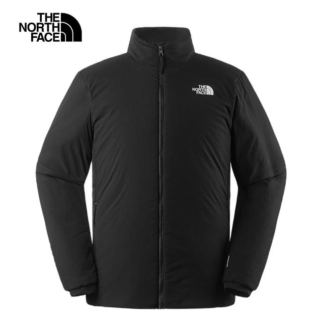 【The North Face 官方旗艦】北面男款黑色DWR防潑水保暖休閒立領鋪棉外套｜5B2MJK3