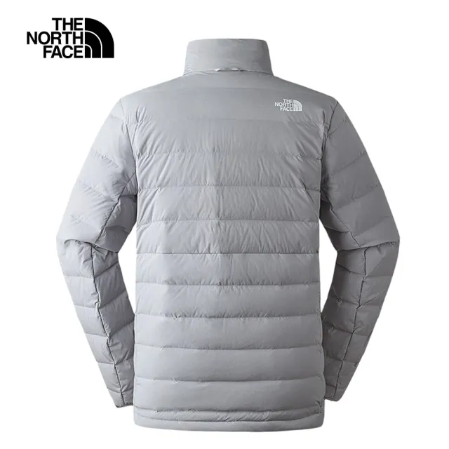 【The North Face 官方旗艦】北面男款灰色DWR防潑水保暖可打包立領羽絨外套｜7W7QA91