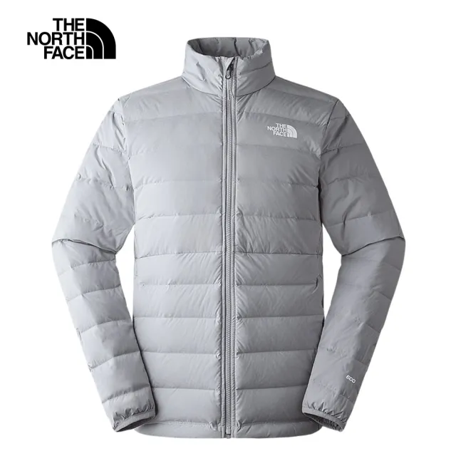 【The North Face 官方旗艦】北面男款灰色防潑水保暖可打包立領羽絨外套｜7W7QA91