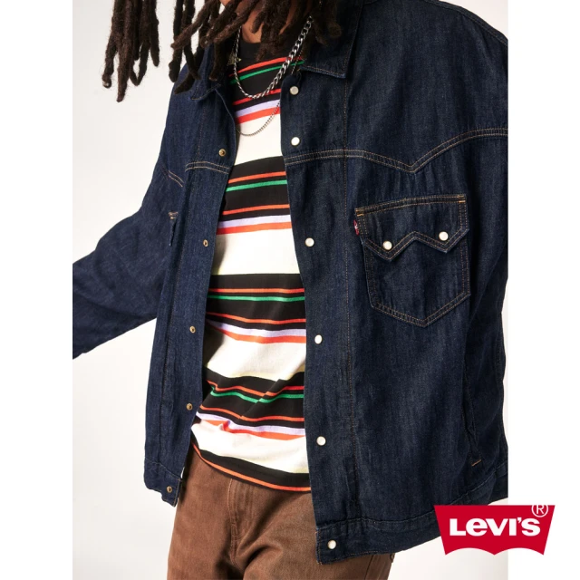 LEVIS 官方旗艦 男款 輕磅寬鬆版落肩牛仔外套 / 原色石洗 熱賣單品 A5786-0000