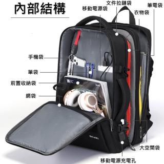 【NOOYA 野谷】商務可擴大容量電腦雙肩包(電腦後揹包 男後揹包 筆電後揹包 電腦揹包 商務後揹包
