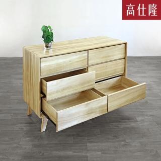 【高仕隆原木傢俱】萃思原木六鬥櫃(製作期20天 實木 MIT 無甲醛 油桐木)