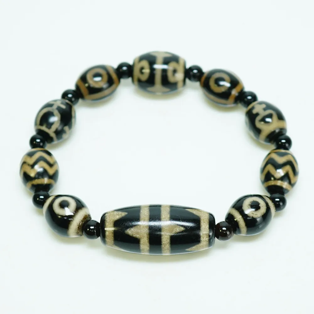 藏珠家】黑玉髓虎牙+天地+閃電虎牙+寶瓶+三眼+蓮花虎牙天珠手鍊組