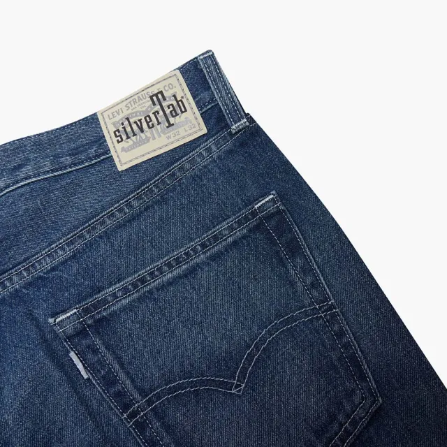 【LEVIS 官方旗艦】Silver Tab銀標系列 男款 廓形寬直筒牛仔褲 / 精工深藍染刷白 熱賣單品 A3421-0004