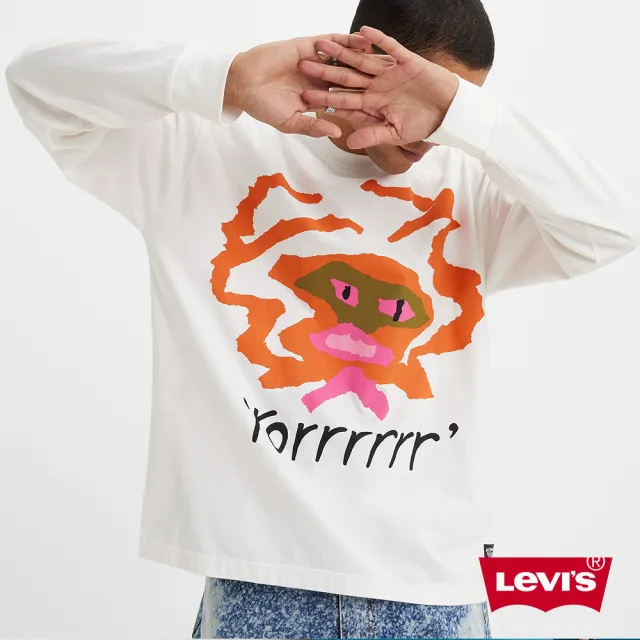 【LEVIS 官方旗艦】滑板系列 男款 寬鬆方正版長袖T恤 / 街頭塗鴉印花 人氣新品 A1006-0010