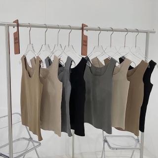 【D.studio】韓版雙面絨U領暖暖背心(發熱衣保暖內衣上衣小可愛女裝 內刷毛衣服針織上衣保暖上衣 V172)