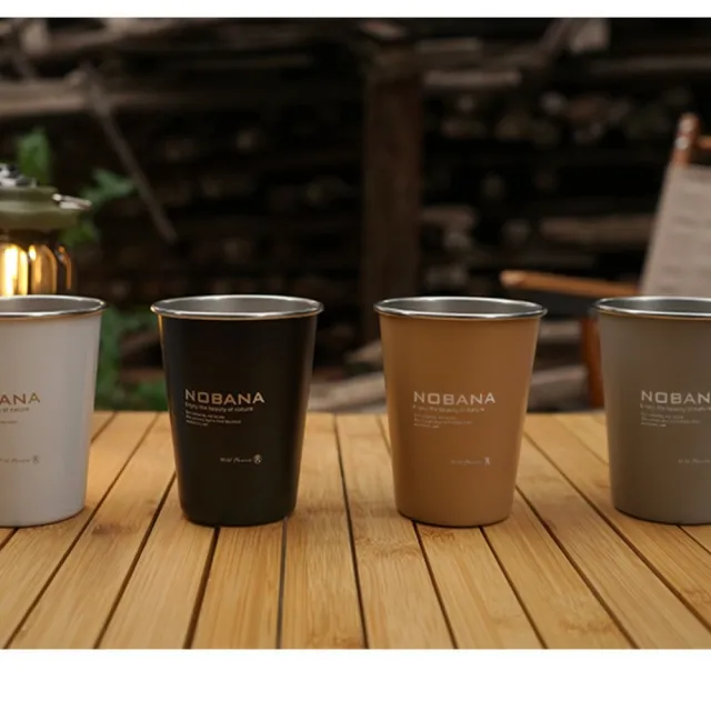 【May Shop】兩入組 戶外野營杯4件套304不銹鋼杯露營套杯