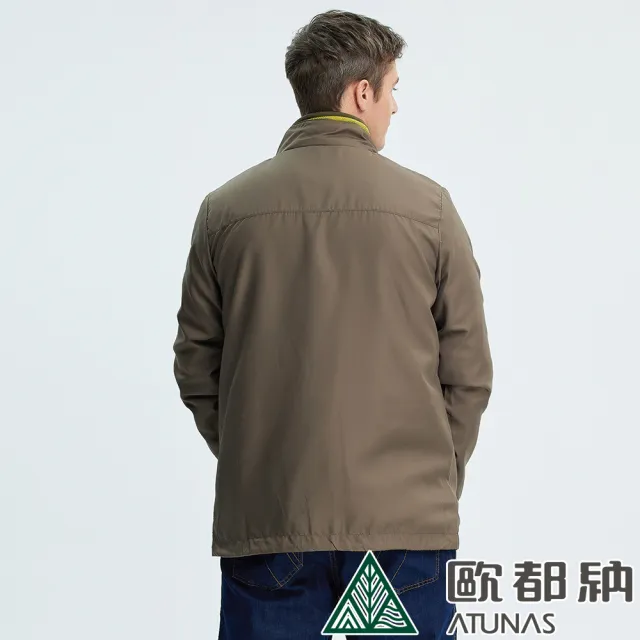 【ATUNAS 歐都納】男款超輕抗潑水天鵝絨保暖外套(A1GA2119M深橄綠/抗風/刷毛/抗靜電/風衣)