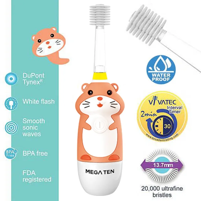 【日本Mega Ten】幼童電動牙刷+專用刷頭蓋(多款可選)