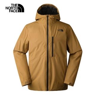 【The North Face 官方旗艦】北面男款棕色DryVent防水透氣保暖連帽三合一外套｜83SLYW3