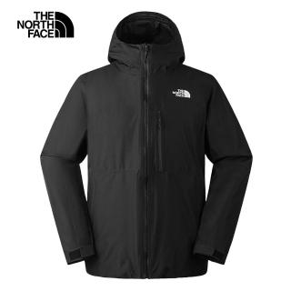 【The North Face 官方旗艦】北面男款黑色DryVent防水透氣保暖連帽三合一外套｜83SLKX7