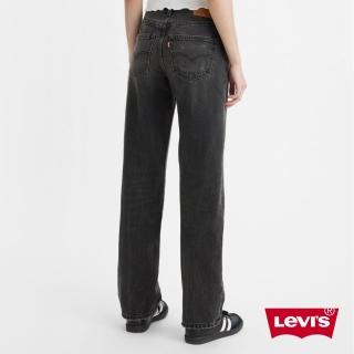 【LEVIS 官方旗艦】女款 501 90S高腰排釦直筒牛仔長褲 / 黑灰色水洗 及踝款 熱賣單品 A1959-0022