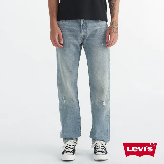 【LEVIS 官方旗艦】男 501排釦直筒牛仔褲/赤耳/精工輕藍染水洗X微磨損細節/寒麻纖維 熱賣單品 00501-3481