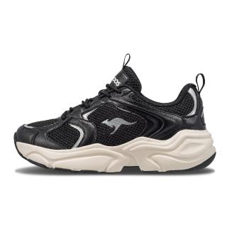 【KangaROOS】美國袋鼠鞋 SWING3 女 復古跑鞋 老爹鞋 黑(KW31780)