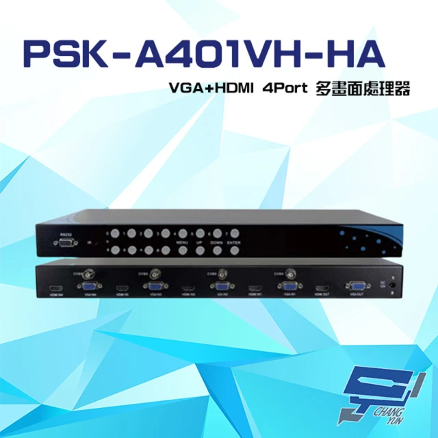 昌運監視器 PSK-A401VH-HA VGA+HDMI 4Port 多畫面處理器 無縫切換