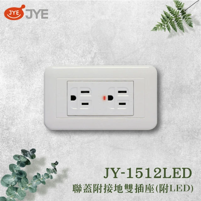 中一電工 JYE 10入組 PANDA 熊貓系列 夜光壁切(二附接地插座組 JY-1512LED)