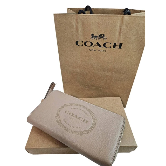 COACH coach 新款 雕花logo手拿兩用長夾禮盒組