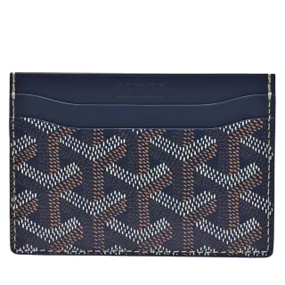 【GOYARD 高雅德】經典滿版LOGO手工帆布萬用卡夾(深藍色CARDHOLDER-K48-DARK BLUE)