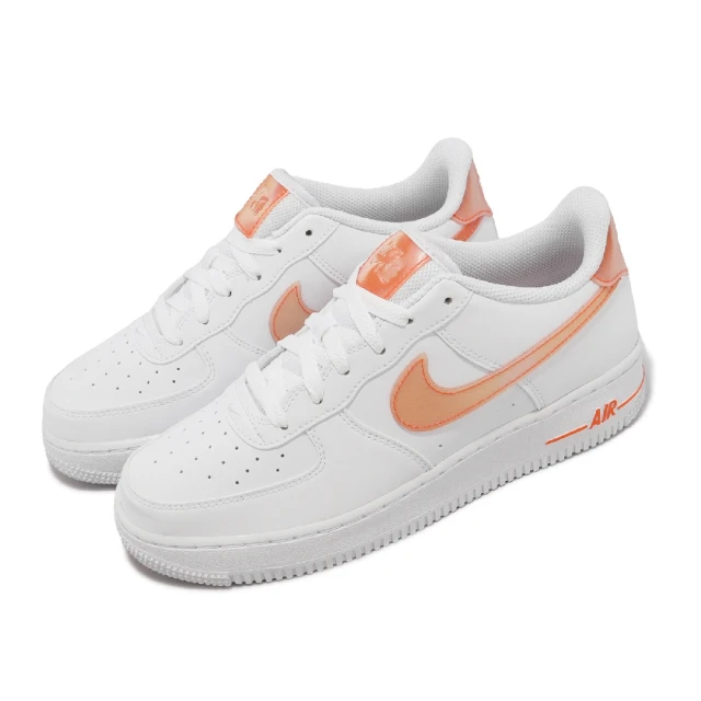 NIKE 耐吉 休閒鞋 Air Force 1 NN KWE 女鞋 大童鞋 白 橘 AF1 皮革 經典(FJ4669-100)