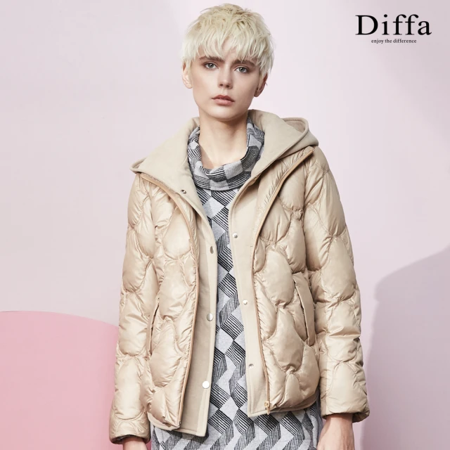 Diffa 喀什米爾羊毛觸感雙排釦設計大衣-女 推薦