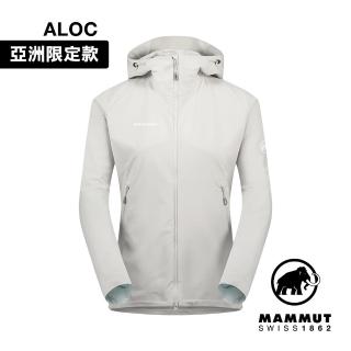 【Mammut 長毛象】Macun 2.0 SO Hooded Jacket AF W 日系防潑水軟殼連帽外套 鉑金灰 女款 #1011-00802