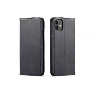 【SKYOCEAN】iPhone 14 Plus 黑色可直立式可插卡小牛真皮紋套(磁吸翻蓋掀蓋 追劇神器)
