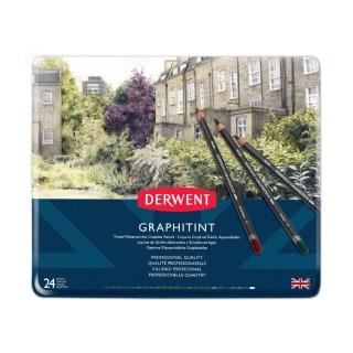 【Derwent 德爾文】石墨水性色鉛筆24色鐵盒裝