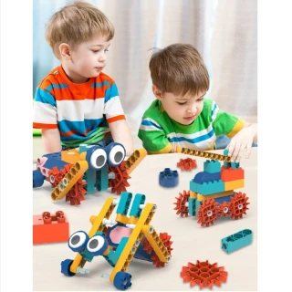 機械百變齒輪益智積木(動力機械積木 齒輪積木 兒童送禮 益智 早教玩具)