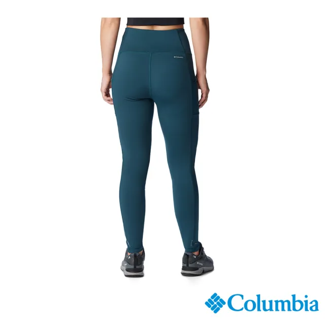 【Columbia 哥倫比亞 官方旗艦】女款-Windgates™快排內著長褲-孔雀藍(UAL54580PC/HF)