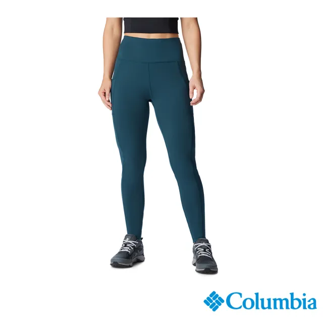 【Columbia 哥倫比亞 官方旗艦】女款-Windgates™快排內著長褲-孔雀藍(UAL54580PC/HF)