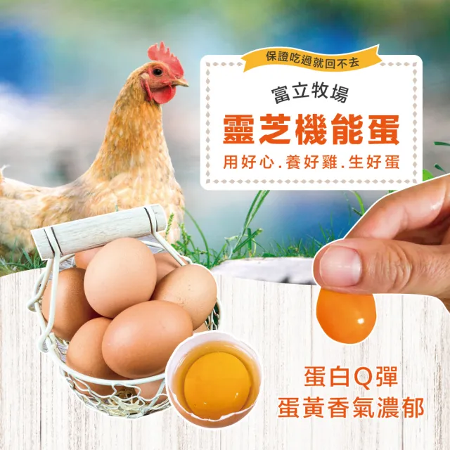 【初品果】x富立牧場靈芝機能雞蛋60顆x1箱(彩色蛋_48小時內新鮮生產雞蛋_多項檢驗合格)