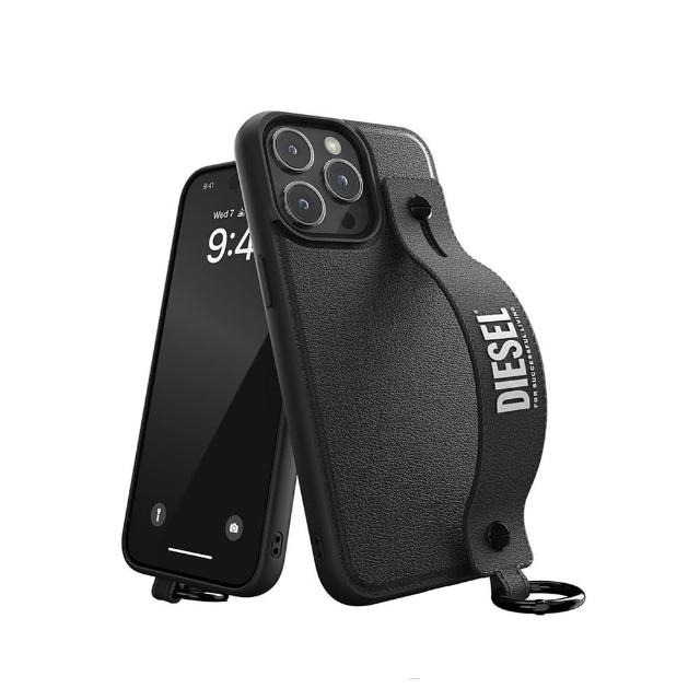 【DIESEL】iPhone 15 Pro / 15 Pro Max 支架扣環手機殼(黑)