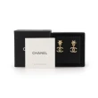 【CHANEL 香奈兒】CC Logo 水晶鑲飾及小花針式耳環(金色)