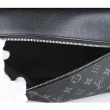【Louis Vuitton 路易威登】M30230 Discovery PM字母LOGO牛皮拼接老花塗層帆布拉鍊後背包(黑x炭黑)