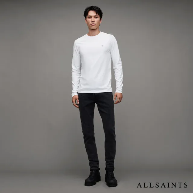 【ALLSAINTS】BRACE 純棉柔軟舒適公羊頭骨長袖T恤-白 MD119E(常規版型)