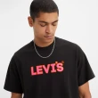 【LEVIS 官方旗艦】男款 寬鬆版短袖T恤 / 粉紅布章Logo / 寬鬆休閒版型 黑 熱賣單品 16143-1022