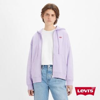 【LEVIS 官方旗艦】女款 寬鬆版連帽外套 / 刺繡Logo 香芋紫 熱賣單品 A0777-0017