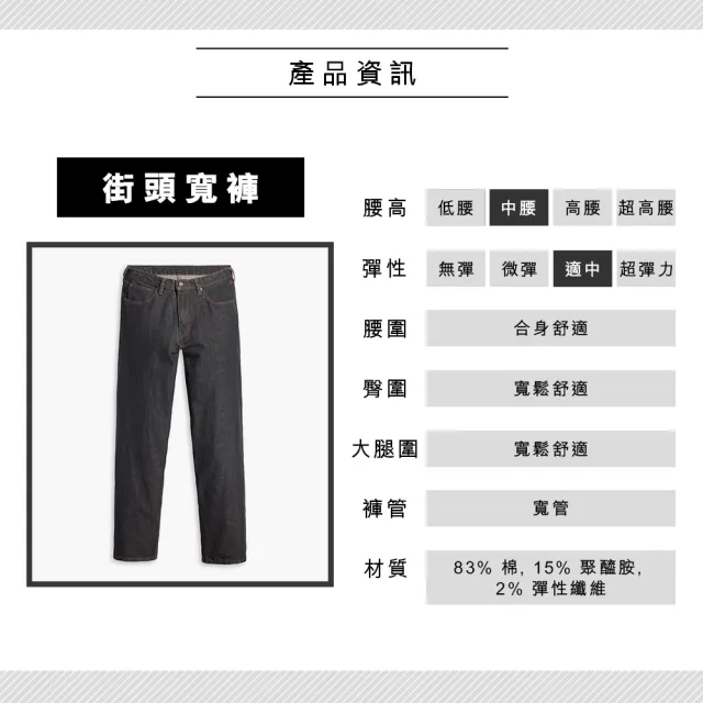 【LEVIS 官方旗艦】滑板系列 街頭牛仔寬褲 / 精工原色石洗 / 彈性布料 熱賣單品 A4298-0004