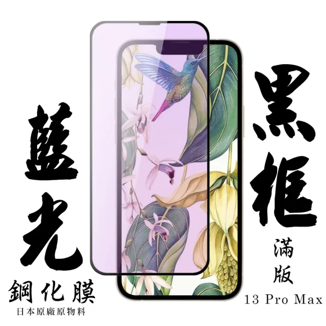 IPhone13PROMAX 日本玻璃保護貼AGC黑邊藍光防刮鋼化膜玻璃貼(IPHONE13PROMAX保護貼)