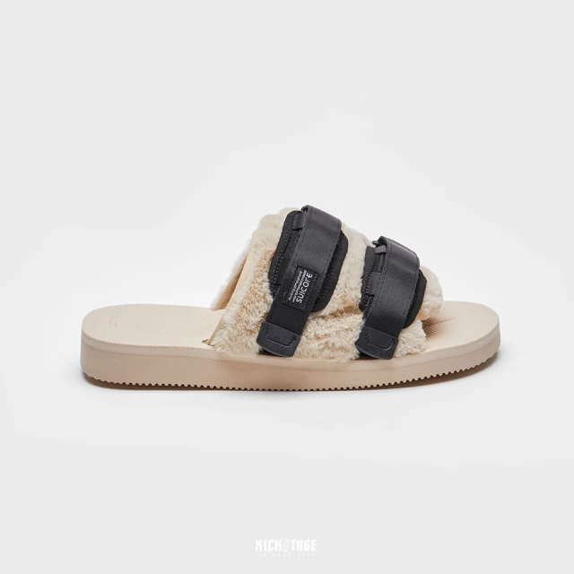 SUICOKE MOTO-FURab - Black/beige 黑沙色 毛絨 魔鬼氈 拖鞋 SK23056FABBKE