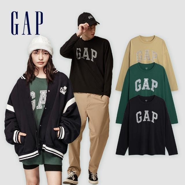 【GAP】男女同款 Logo純棉圓領長袖T恤-多色可選(817125)