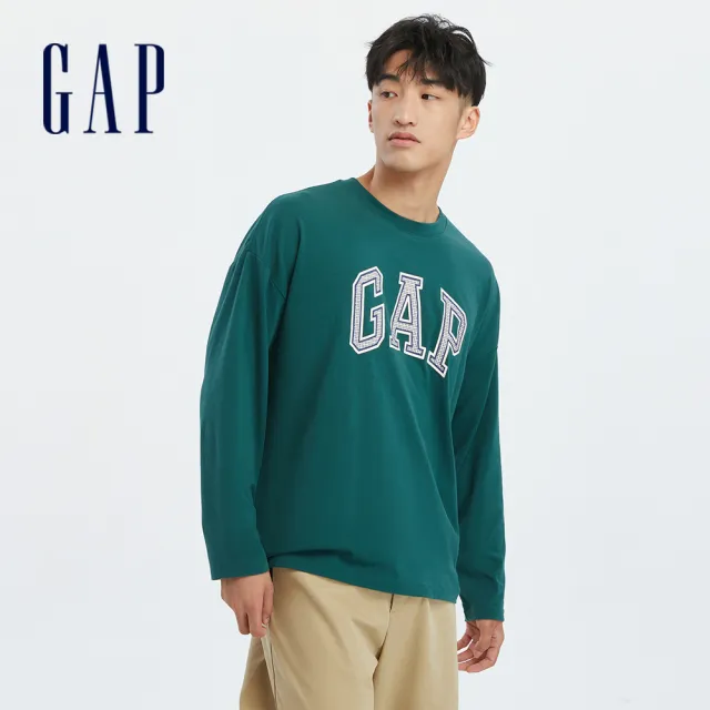 【GAP】男女同款 Logo純棉圓領長袖T恤-多色可選(817125)