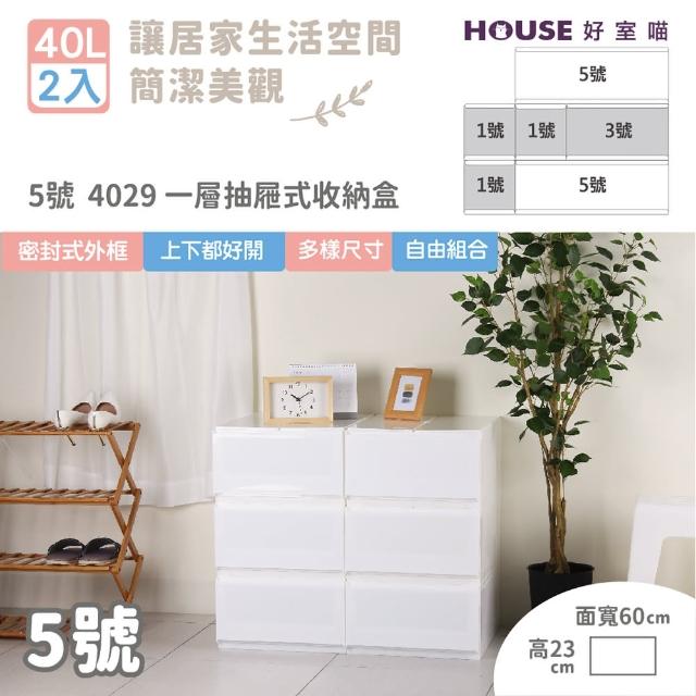 【HOUSE 好室喵】魔術空間抽屜式收納箱-2入(5號 栗子 台灣製造 KD自行組裝 無印風)