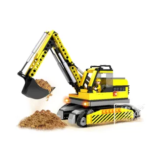 【COGO】積木  工程車系列 挖土機-3722(益智玩具/兒童玩具//聖誕禮物/交換禮物)
