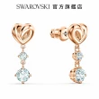 【SWAROVSKI 官方直營】Lifelong Heart 玫金色戀之結穿孔耳環 交換禮物