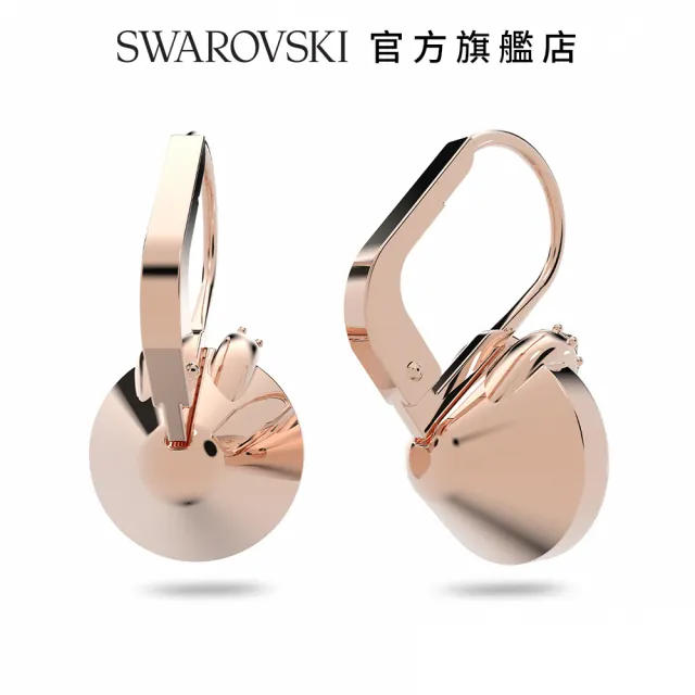 【SWAROVSKI 官方直營】Bella V 水滴形耳環圓形切割 金色 鍍玫瑰金色調 交換禮物