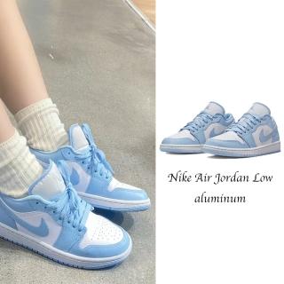 【NIKE 耐吉】休閒鞋 Air Jordan 1 Low Aluminum 白藍 喬丹 AJ1 女鞋 DC0774-141