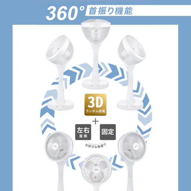【ikiiki 伊崎】360°陀螺循環立扇10吋 保固一年(IK-EF7002)