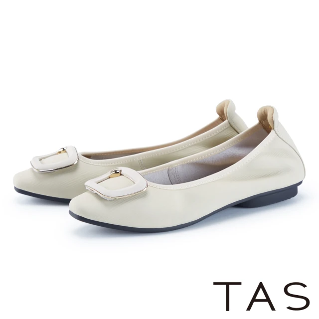 TAS 水鑽飾釦菱格縫線真皮厚底涼鞋(裸色)折扣推薦