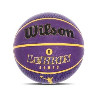 【WILSON】籃球 NBA LBJ 湖人 橡膠 室外球 7號球 紫 金 球員系列 LeBron James(WZ4005901XB7)